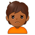 🙍🏾 Emoji missmutige Person: mitteldunkle Hautfarbe Samsung One UI 5.0.