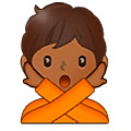 🙅🏾 Emoji Pessoa Fazendo Gesto De «não»: Pele Morena Escura na Samsung One UI 5.0.
