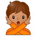 🙅🏽 Emoji Persona Haciendo El Gesto De «no»: Tono De Piel Medio en Samsung One UI 5.0.