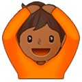🙆🏾 Emoji Person mit Händen auf dem Kopf: mitteldunkle Hautfarbe Samsung One UI 5.0.
