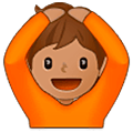 🙆🏽 Emoji Person mit Händen auf dem Kopf: mittlere Hautfarbe Samsung One UI 5.0.