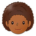 🧑🏾‍🦱 Emoji Pessoa: Pele Morena Escura E Cabelo Cacheado na Samsung One UI 5.0.