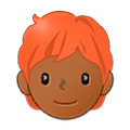 🧑🏾‍🦰 Emoji Erwachsener: mitteldunkle Hautfarbe, rotes Haar Samsung One UI 5.0.