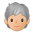🧑🏼‍🦳 Emoji Persona: Tono De Piel Claro Medio, Pelo Blanco en Samsung One UI 5.0.