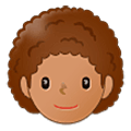 Émoji 🧑🏽‍🦱 Adulte : Peau Légèrement Mate Et Cheveux Bouclés sur Samsung One UI 5.0.