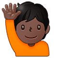 🙋🏿 Emoji Pessoa Levantando A Mão: Pele Escura na Samsung One UI 5.0.
