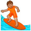 Emoji 🏄🏽 Persona Che Fa Surf: Carnagione Olivastra su Samsung One UI 5.0.