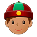 👲🏽 Emoji Mann mit chinesischem Hut: mittlere Hautfarbe Samsung One UI 5.0.