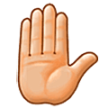 ✋🏼 Emoji erhobene Hand: mittelhelle Hautfarbe Samsung One UI 5.0.