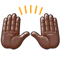 🙌🏿 Emoji zwei erhobene Handflächen: dunkle Hautfarbe Samsung One UI 5.0.