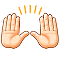 Emoji 🙌🏻 Mani Alzate: Carnagione Chiara su Samsung One UI 5.0.