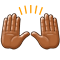 🙌🏾 Emoji Mãos Para Cima: Pele Morena Escura na Samsung One UI 5.0.