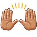Émoji 🙌🏽 Mains Levées : Peau Légèrement Mate sur Samsung One UI 5.0.