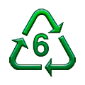 ♸ Emoji Símbolo de reciclaje para plástico tipo- 6 en Samsung One UI 5.0.
