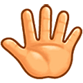 🖑 Emoji Mano levantada con los dedos separados en Samsung One UI 5.0.