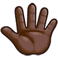 Emoji 🖑🏿 Mano alzata con le dita aperte: Carnagione Scura su Samsung One UI 5.0.