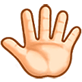 Palma da mão levantada (pelas costas), modificador emoji Fitzpatrick tipo 1-2 Samsung One UI 5.0.