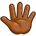 🖑🏾 Emoji Palma da mão levantada (pelas costas): Pele Morena Escura na Samsung One UI 5.0.