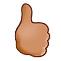 🖒🏽 Emoji Gesto «Pulgar hacia arriba»: Tono De Piel Medio en Samsung One UI 5.0.