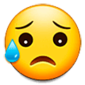 Emoji 😥 Faccina Delusa Ma Sollevata su Samsung One UI 5.0.