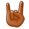 🤘🏾 Emoji Saudação Do Rock: Pele Morena Escura na Samsung One UI 5.0.