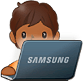 Emoji 🧑🏾‍💻 Persona Esperta Di Tecnologia: Carnagione Abbastanza Scura su Samsung One UI 5.0.