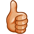 👍🏼 Emoji Pulgar Hacia Arriba: Tono De Piel Claro Medio en Samsung One UI 5.0.