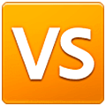 🆚 Emoji Großbuchstaben VS in orangefarbenem Quadrat Samsung One UI 5.0.