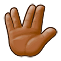 🖖🏾 Emoji Saudação Vulcana: Pele Morena Escura na Samsung One UI 5.0.