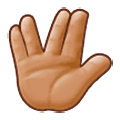 🖖🏽 Emoji vulkanischer Gruß: mittlere Hautfarbe Samsung One UI 5.0.