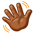 👋🏾 Emoji Mano Saludando: Tono De Piel Oscuro Medio en Samsung One UI 5.0.