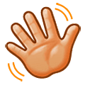 Emoji 👋🏼 Mano Che Saluta: Carnagione Abbastanza Chiara su Samsung One UI 5.0.