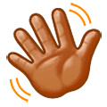 👋🏽 Emoji Mano Saludando: Tono De Piel Medio en Samsung One UI 5.0.