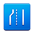 Emoji ⛙ Segno bianco di restringimento della strada a sinistra su Samsung One UI 5.0.
