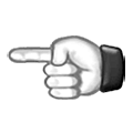 ☜ Emoji Indicador de dirección hacia la izquierda (sin pintar) en Samsung One UI 5.0.