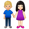 👩🏻‍🤝‍👨🏼 Emoji Mann und Frau halten Hände: helle Hautfarbe, mittelhelle Hautfarbe Samsung One UI 5.0.