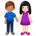 Emoji 👩🏻‍🤝‍👨🏽 Uomo E Donna Che Si Tengono Per Mano: Carnagione Chiara E Carnagione Olivastra su Samsung One UI 5.0.