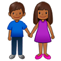 👫🏾 Emoji Mann und Frau halten Hände: mitteldunkle Hautfarbe Samsung One UI 5.0.