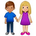 Emoji 👩🏼‍🤝‍👨🏽 Uomo E Donna Che Si Tengono Per Mano: Carnagione Abbastanza Chiara E Carnagione Olivastra su Samsung One UI 5.0.