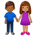Mann und Frau halten Hände: mittlere Hautfarbe, mitteldunkle Hautfarbe Samsung One UI 5.0.