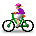 Émoji 🚴🏼‍♀️ Cycliste Femme : Peau Moyennement Claire sur Samsung One UI 5.0.