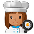 Émoji 👩🏽‍🍳 Cuisinière : Peau Légèrement Mate sur Samsung One UI 5.0.