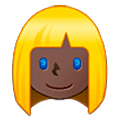 👱🏿‍♀️ Emoji Frau: dunkle Hautfarbe, blond Samsung One UI 5.0.