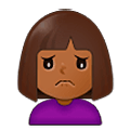 🙍🏾‍♀️ Emoji missmutige Frau: mitteldunkle Hautfarbe Samsung One UI 5.0.