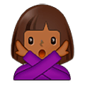 🙅🏾‍♀️ Emoji Mujer Haciendo El Gesto De «no»: Tono De Piel Oscuro Medio en Samsung One UI 5.0.