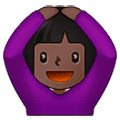 🙆🏿‍♀️ Emoji Frau mit Händen auf dem Kopf: dunkle Hautfarbe Samsung One UI 5.0.