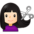 💇🏻‍♀️ Emoji Frau beim Haareschneiden: helle Hautfarbe Samsung One UI 5.0.