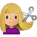 Emoji 💇🏼‍♀️ Taglio Di Capelli Per Donna: Carnagione Abbastanza Chiara su Samsung One UI 5.0.