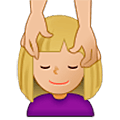 💆🏼‍♀️ Emoji Frau, die eine Kopfmassage bekommt: mittelhelle Hautfarbe Samsung One UI 5.0.