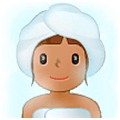 🧖🏽‍♀️ Emoji Frau in Dampfsauna: mittlere Hautfarbe Samsung One UI 5.0.